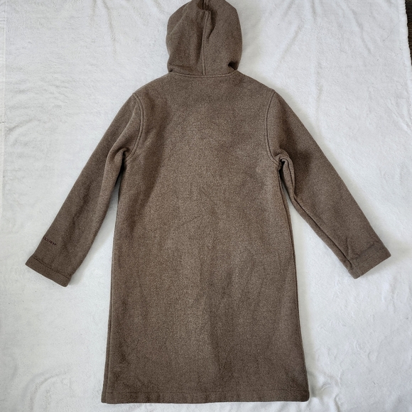 WOOLRICH Women's Full Zip Hooded Wool Blend Coat Tan Size Small Made in US - Picture 4 of 11